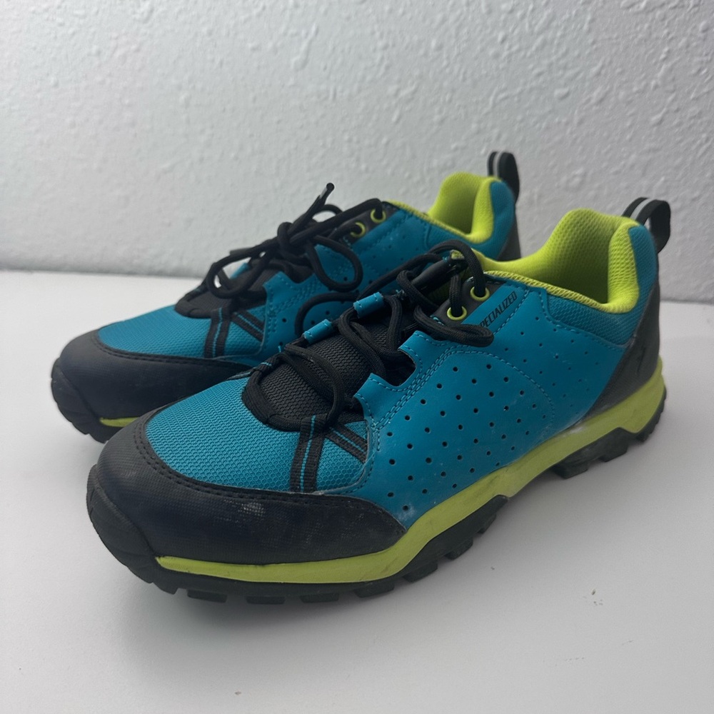 Womens Blue and Black Mountain Biking Cycling Shoes